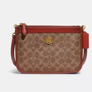 Coach Slim Turnlock Crossbody Signature Canvas